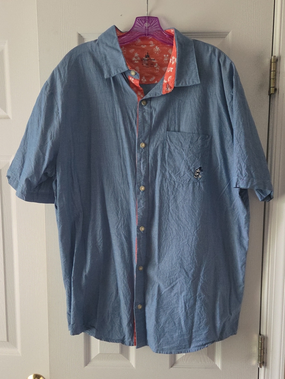 Men's Disney Parks Mickey Mouse Button Down Shirt XL